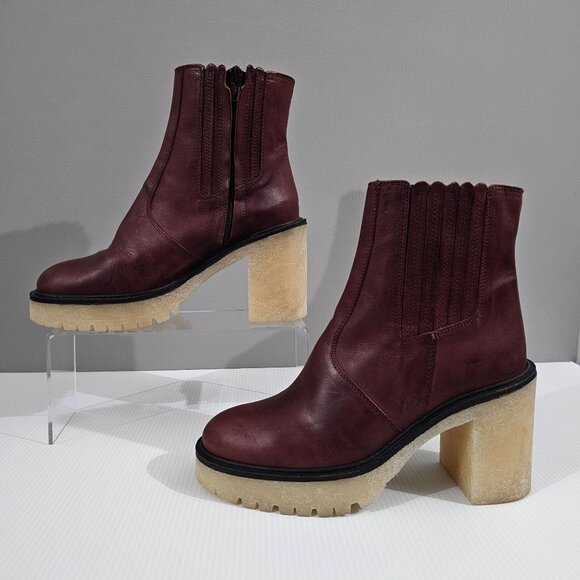 Free People Burgundy Heeled Boots - Picture 2 of 12